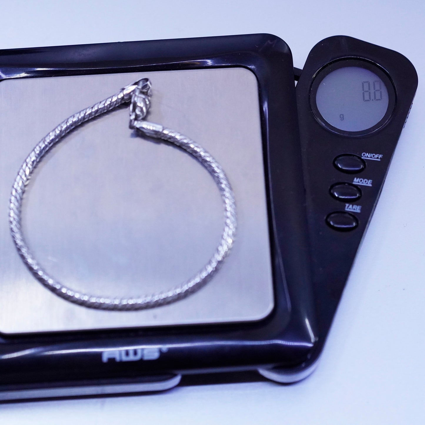 7”, 3mm, Sterling 925 silver handmade bracelet, textured bold snake chain