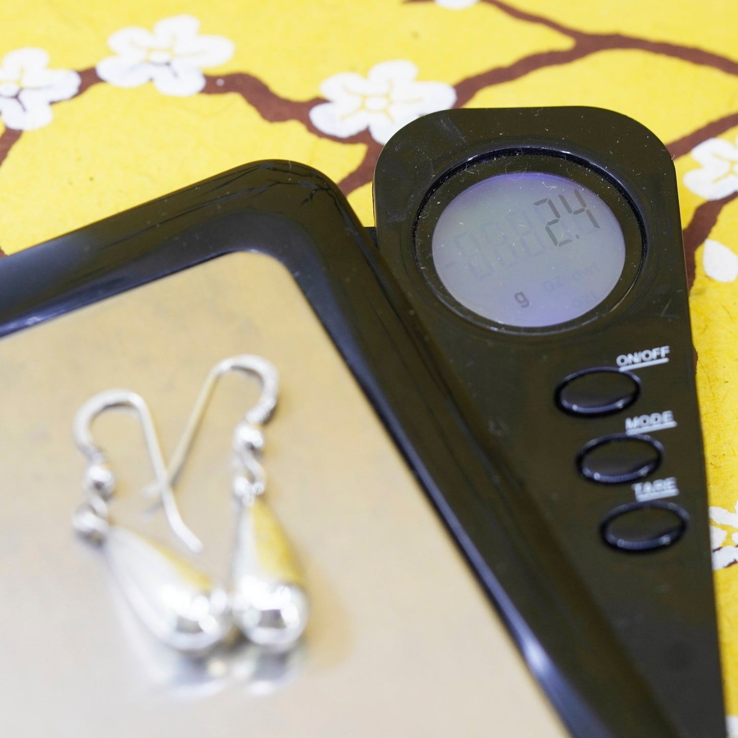 Vintage Sterling silver handmade earrings, 925 teardrop drops
