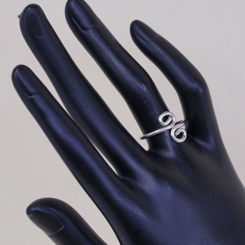 Size Adjustable, Sterling Silver Handmade Ring, 925 swirl Band, Stamped 925
