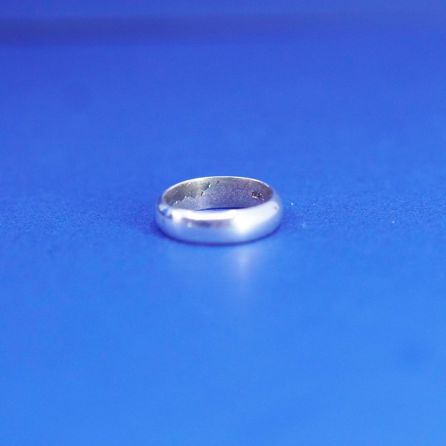 Size 5.5, vintage Sterling silver handmade ring, 925 wedding band