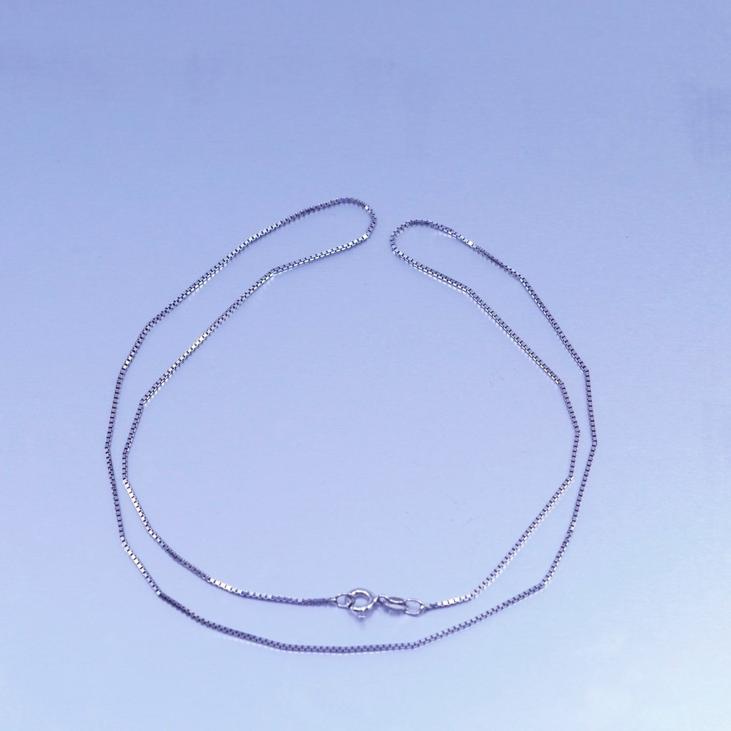 24” 1mm, vintage Italy Sterling 925 silver box chain necklace