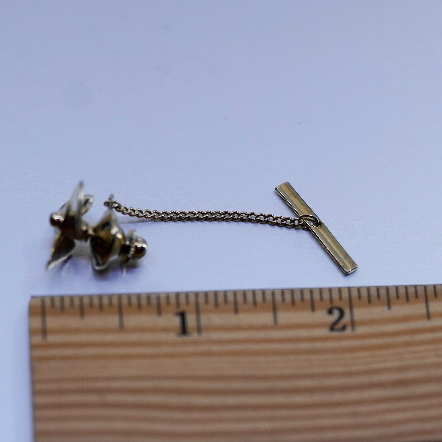 Vintage vermeil gold filled sterling 925 silver handmade pin, 925 fan propeller