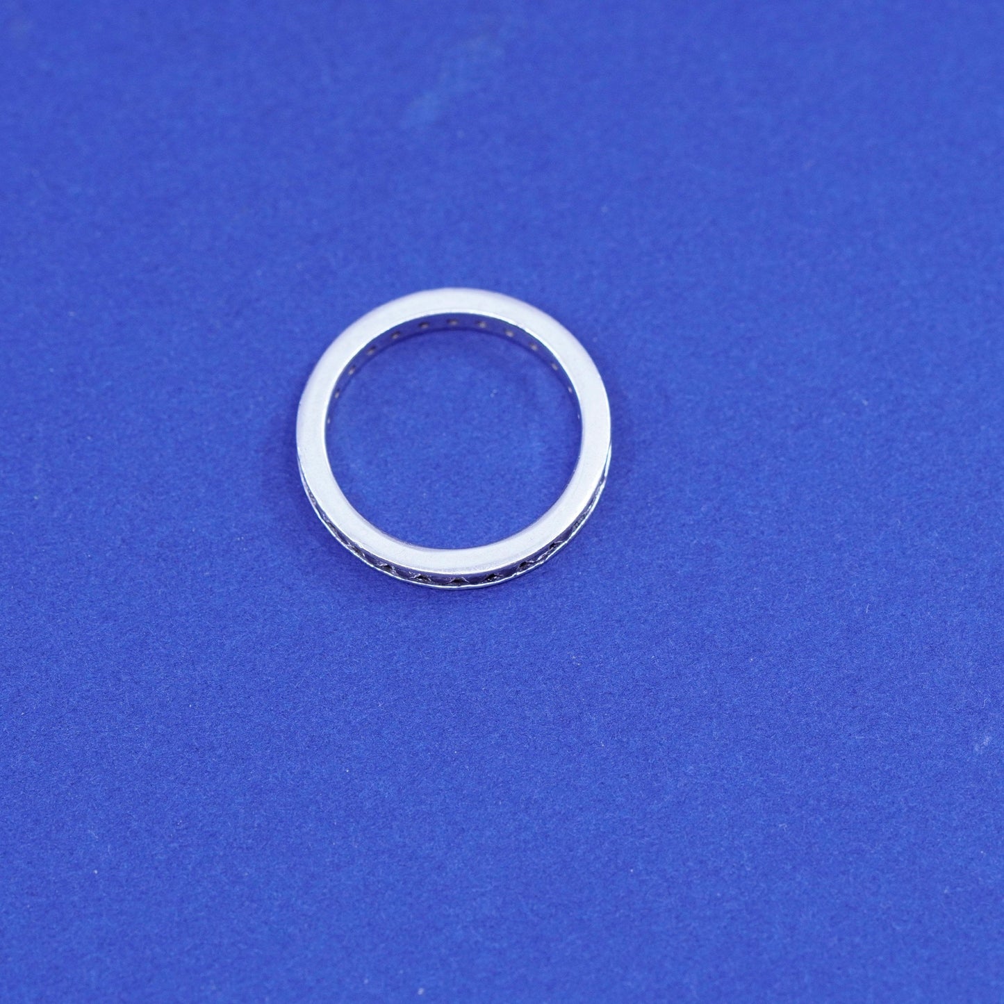 Size 5, vintage Sterling silver engagement ring, 925 band with clear cz inlay