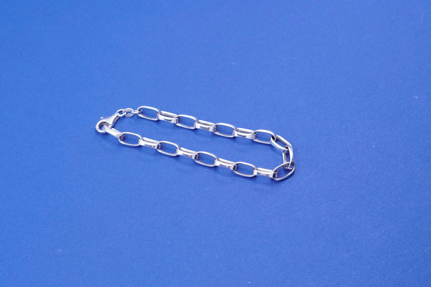 7”, vintage italy Sterling silver handmade bracelet, 925 oval bracelet