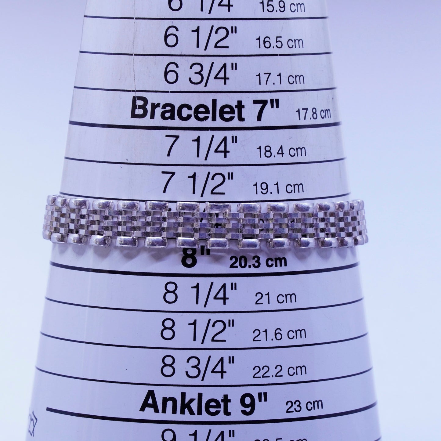 7.75”, 10mm, Italy Milor sterling 925 silver handmade bracelet, mesh chain