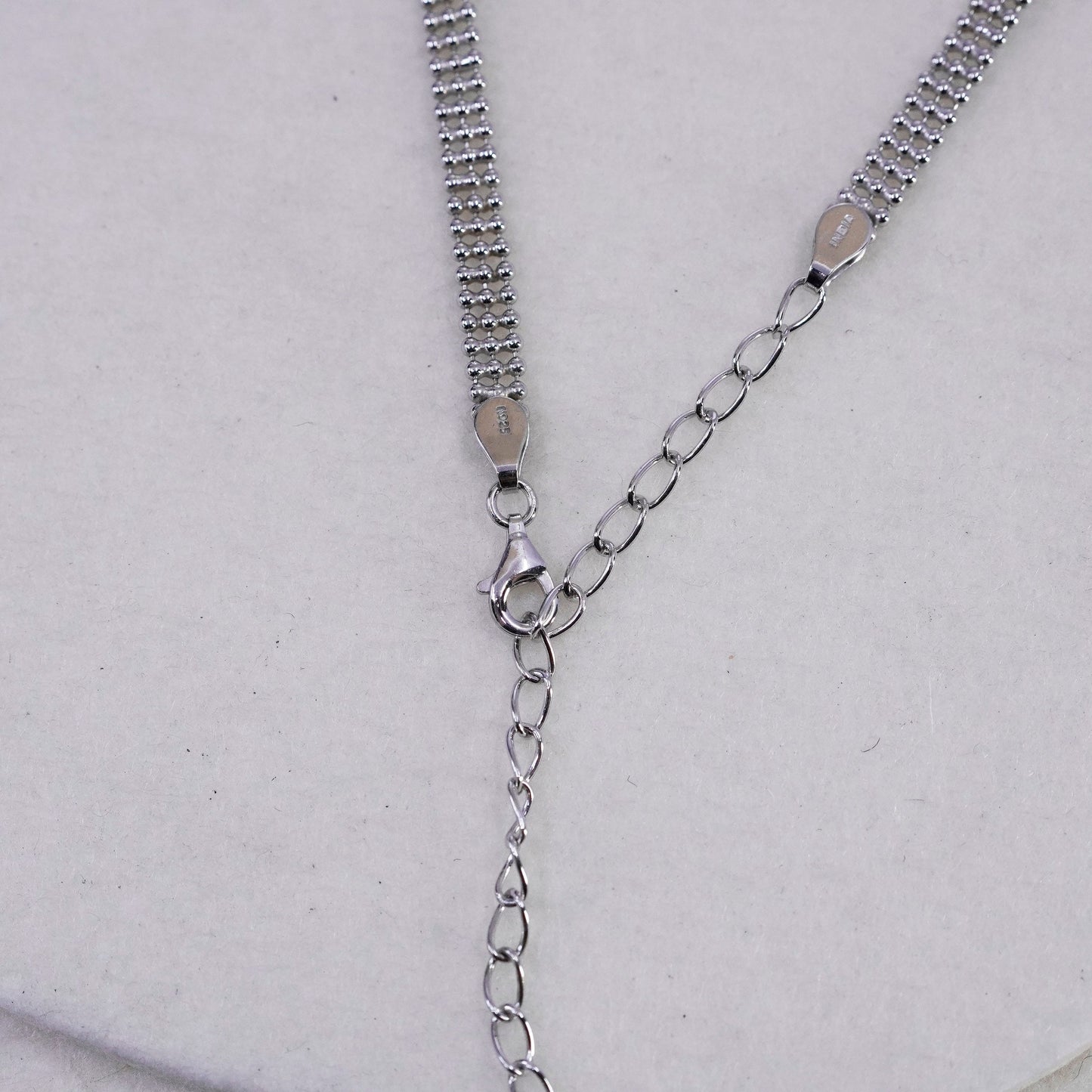 12+4”, vintage Sterling 925 silver multi strands choker collar necklace