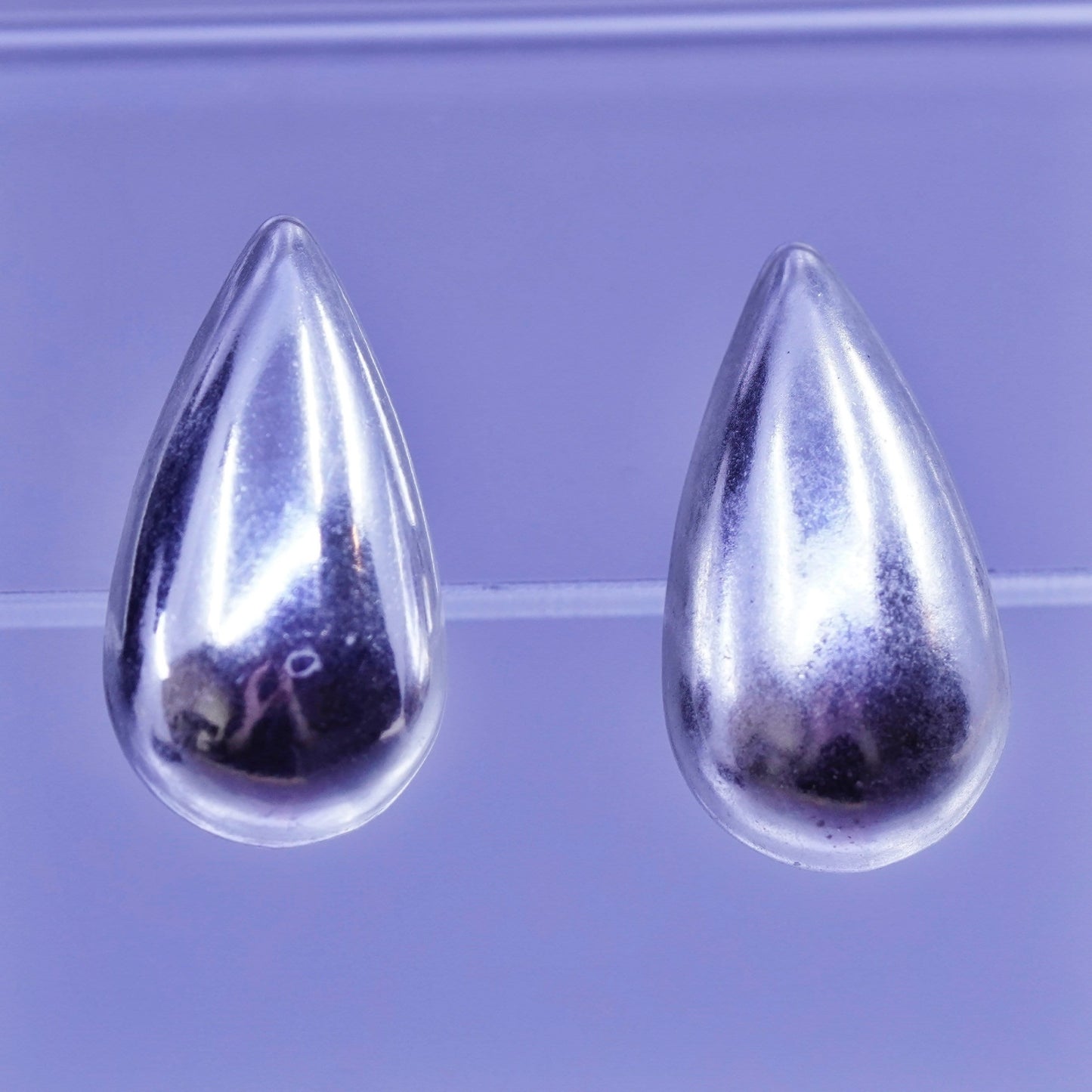 0.75”, Vintage Sterling 925 silver handmade earrings, teardrop studs