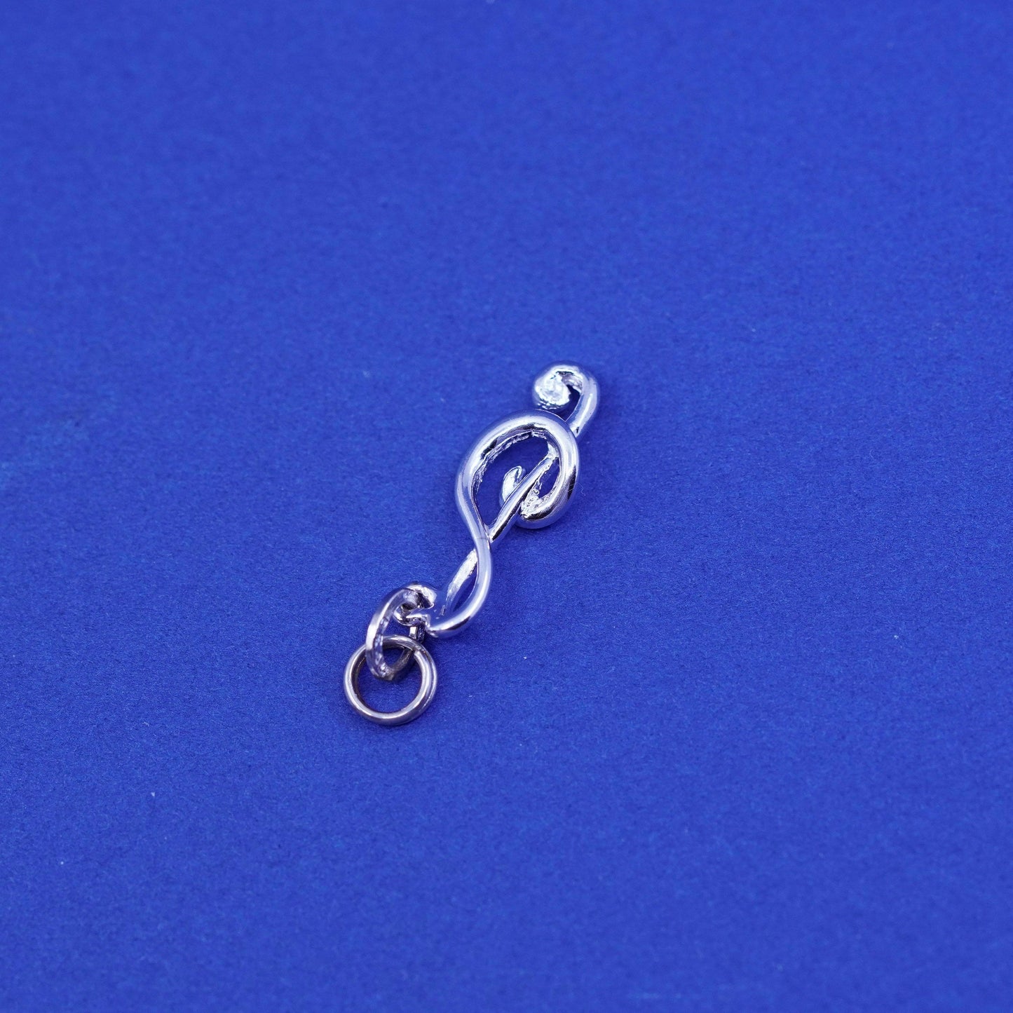 Vintage Sterling silver handmade pendant, 925 music symbol charm