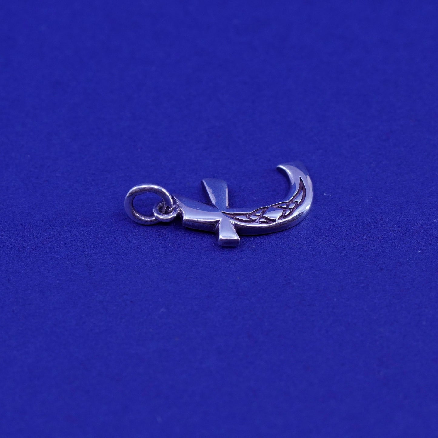 Vintage Ireland Sterling silver handmade pendant, 925 dagger charm