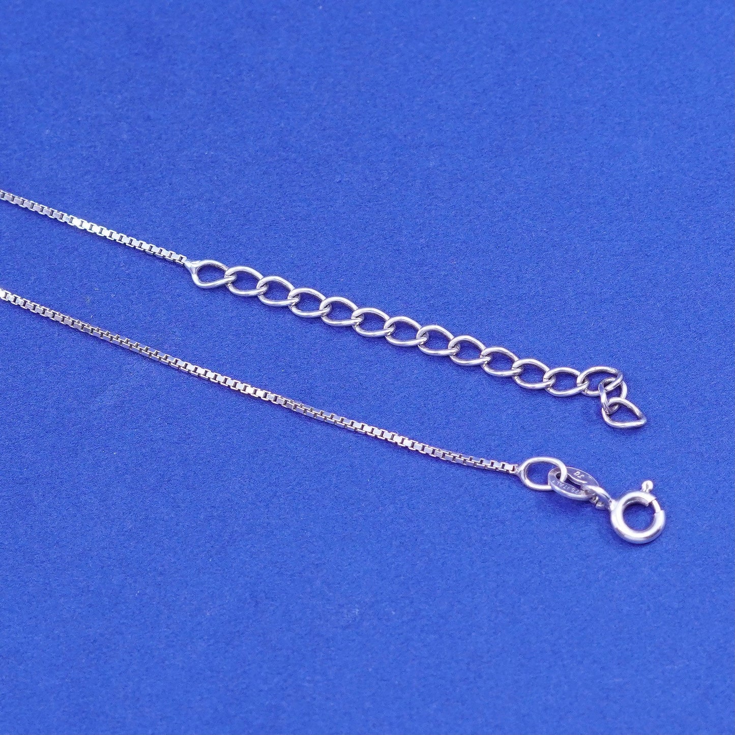 16+2”, 1mm, vintage Sterling silver necklace, 925 box chain