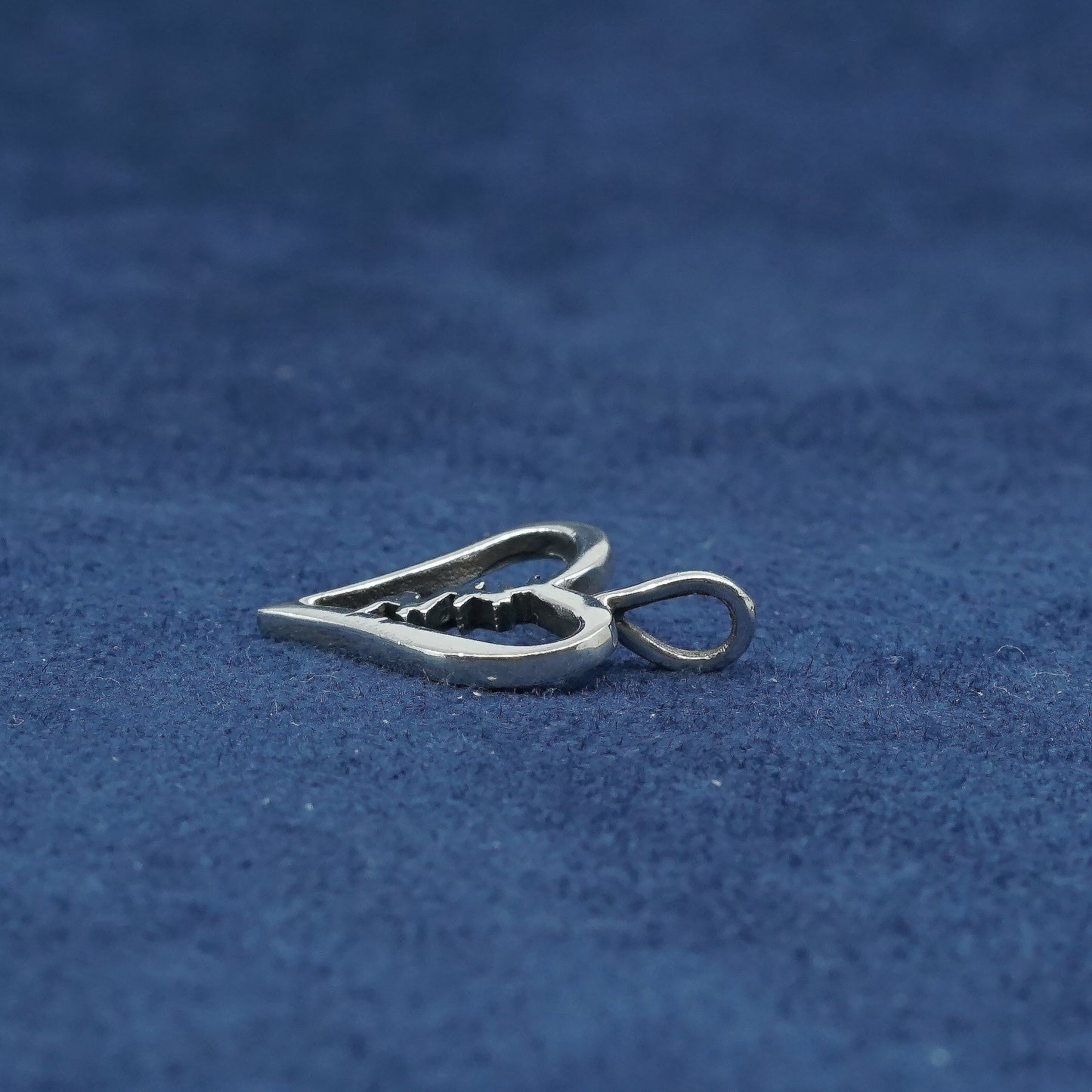 vtg Sterling silver handmade pendant, 925 filigree heart