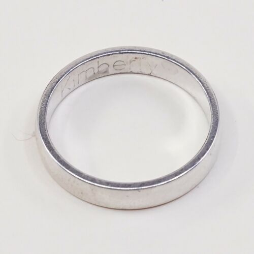 Size 9.5, Vtg Sterling Silver Handmade Wedding Ring, Solis 925 Silver Band
