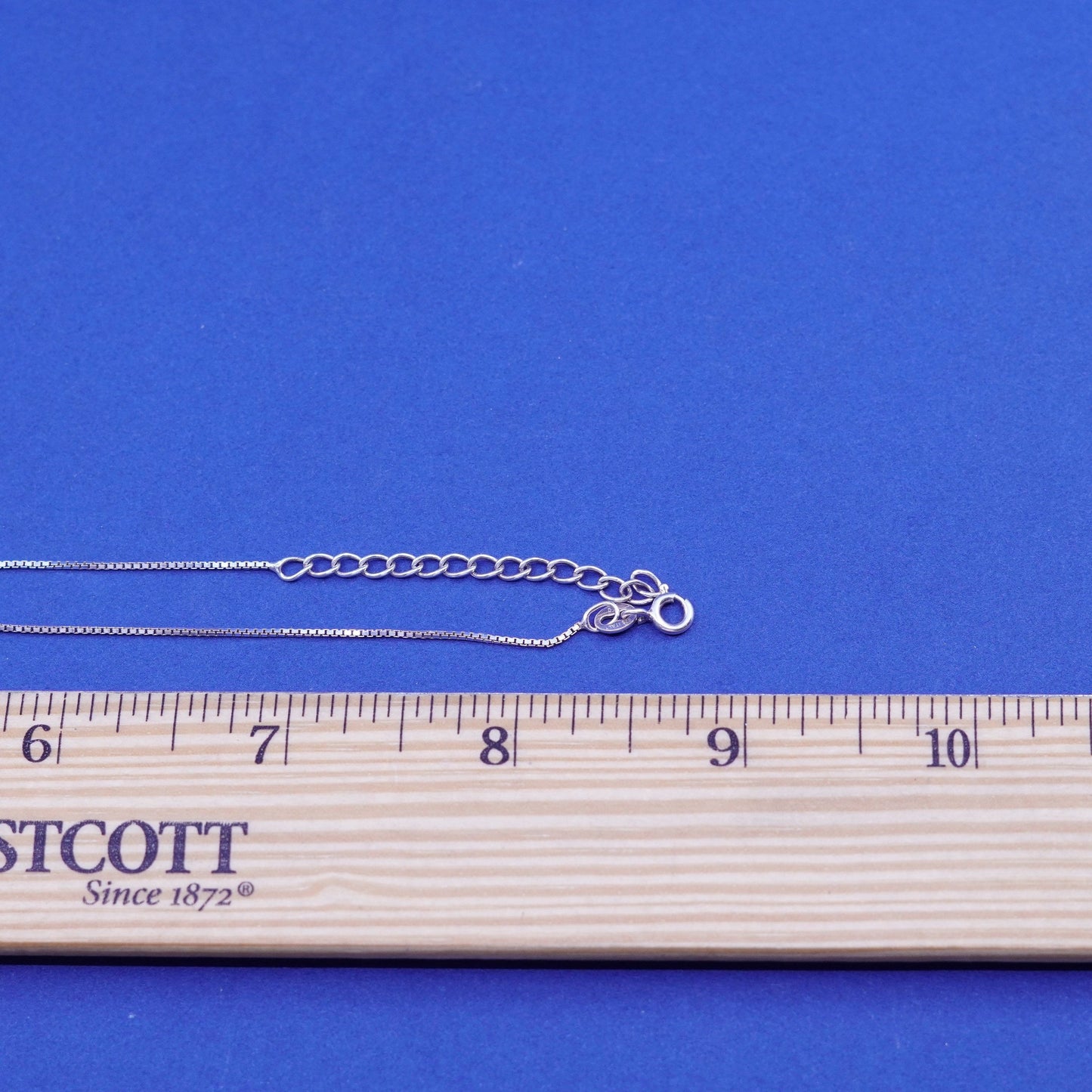16+2”, 1mm, vintage Sterling silver necklace, 925 box chain