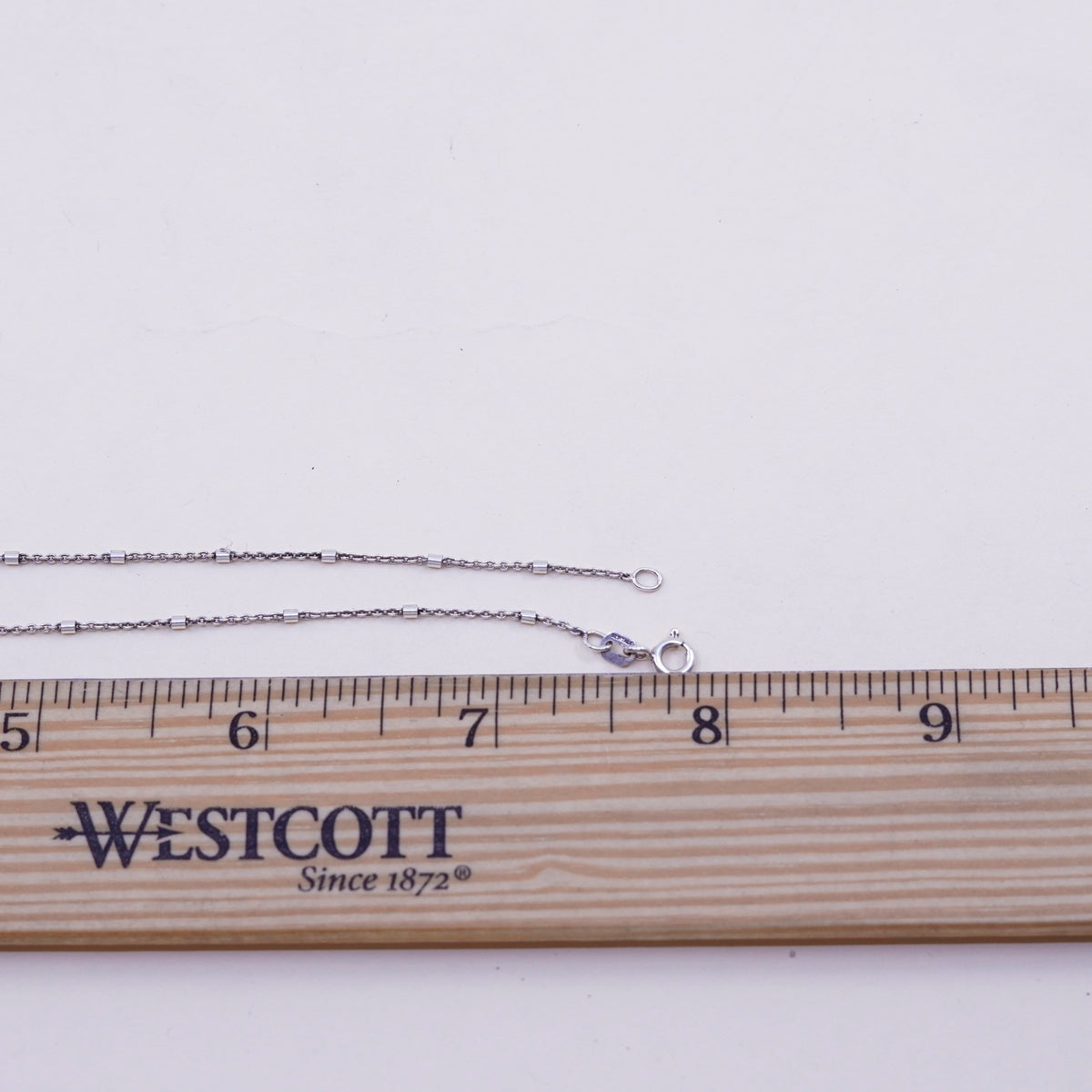 16”, 1mm, Vintage sterling silver beads chain, 925 necklace