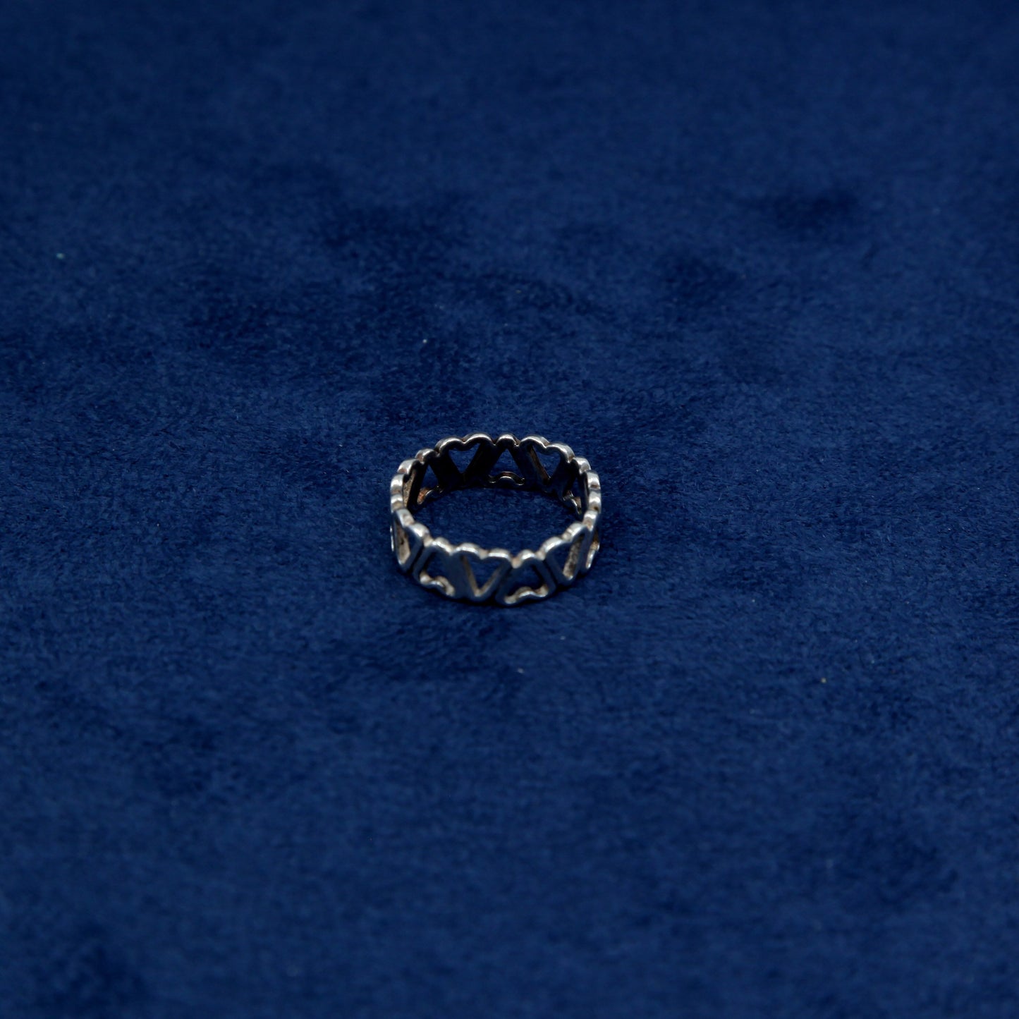 sz 6, vtg BY SS sterling silver handmade ring, 925 heart band