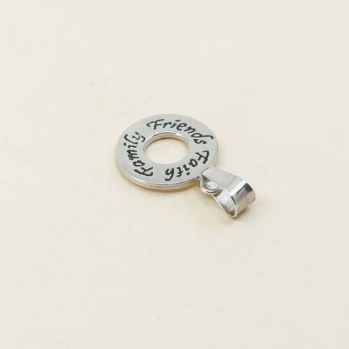 Vintage Sterling Silver Handmade Prayer Pendant, 925 Silver “faith Friend Family