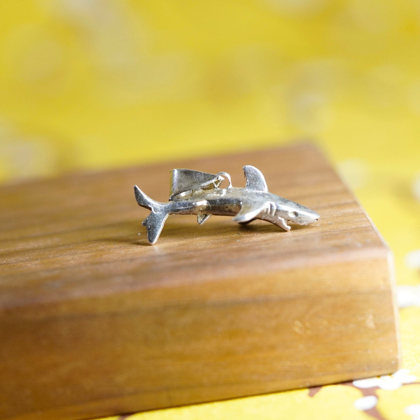 Vintage Sterling silver handmade pendant, 925 shark charm
