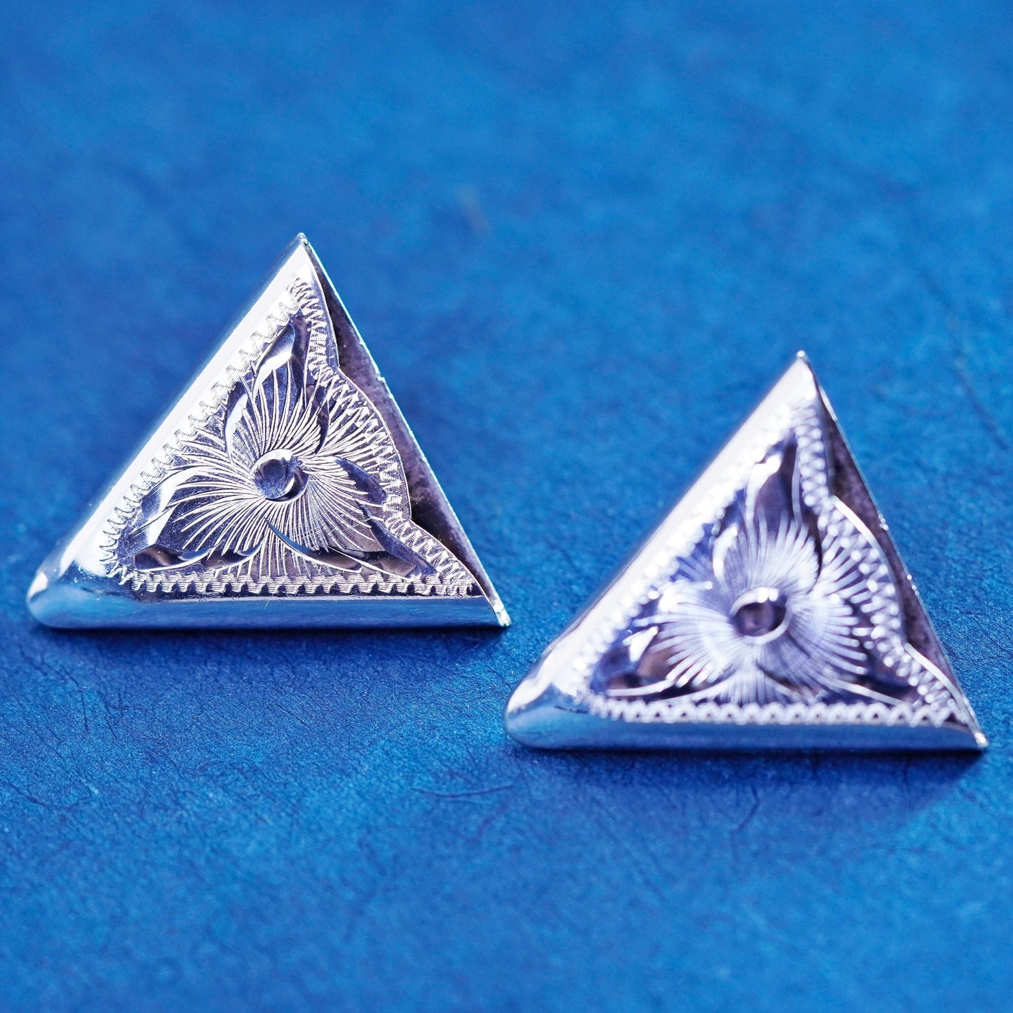 Vintage Navajo Sterling 925 Silver handmade Shirt Collar Tips