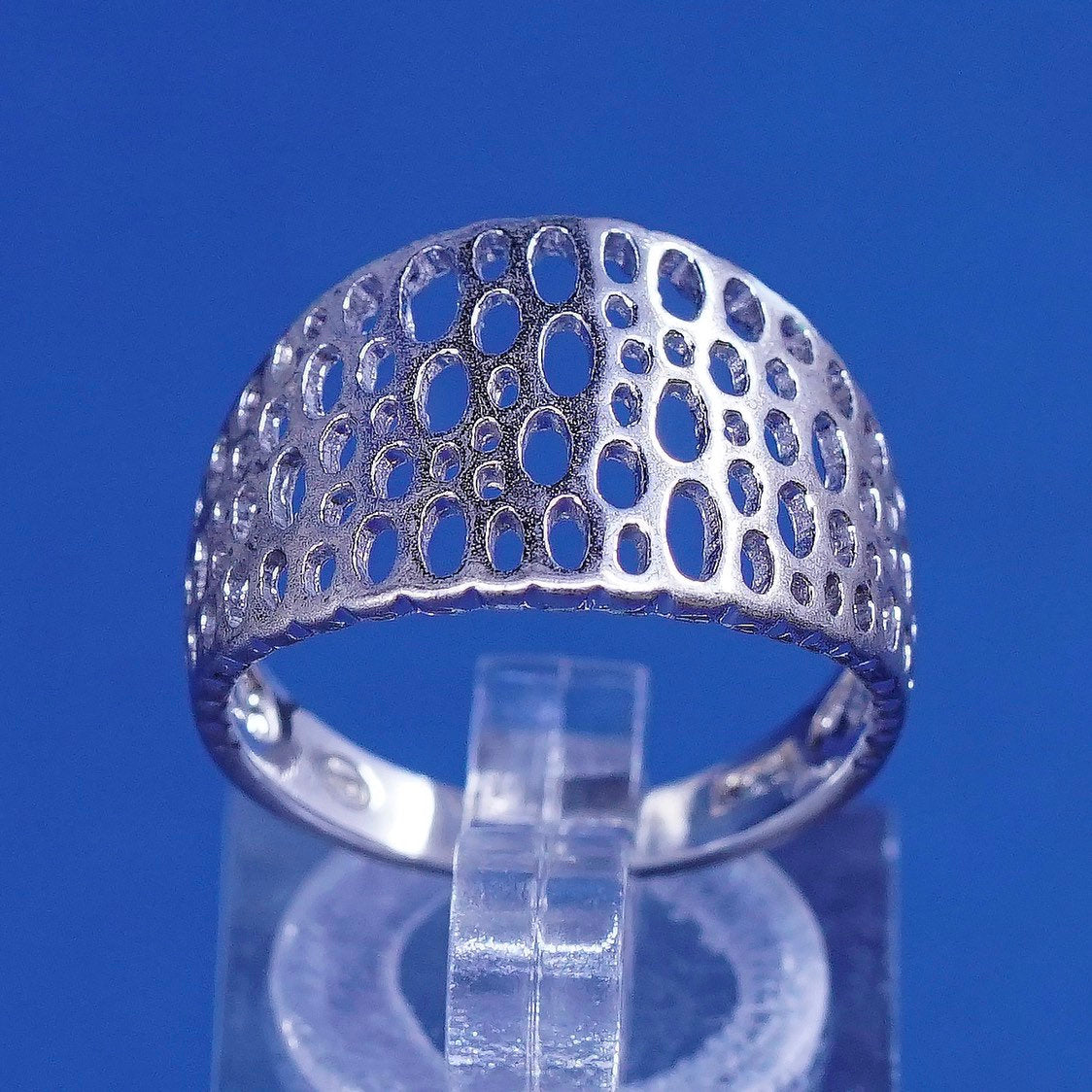 sz 7, vtg Sterling silver handmade ring, 925 band w/ filigree