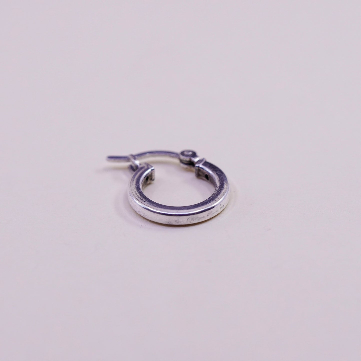 0.5”, Vintage sterling silver loop earrings, fashion minimalist, 925 hoops