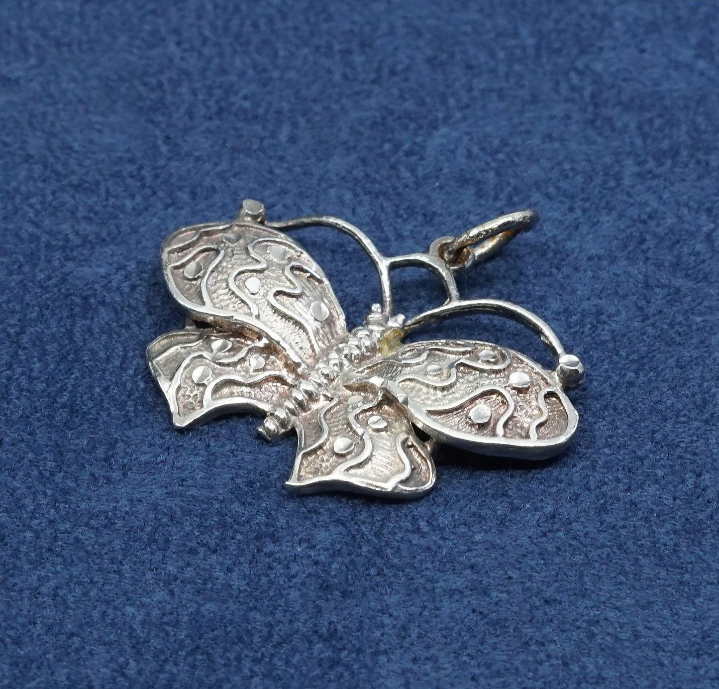 Sterling silver handmade butterfly pendant, 925, stamped 925