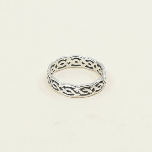 Size 9.75, Vtg Sterling Silver Handmade Ring, 925 Band W/ Filigree Woven Braid
