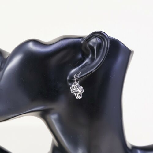 Vtg ATI Sterling Silver Handmade Earrings, Filigree Bali 925 Cross Dangles