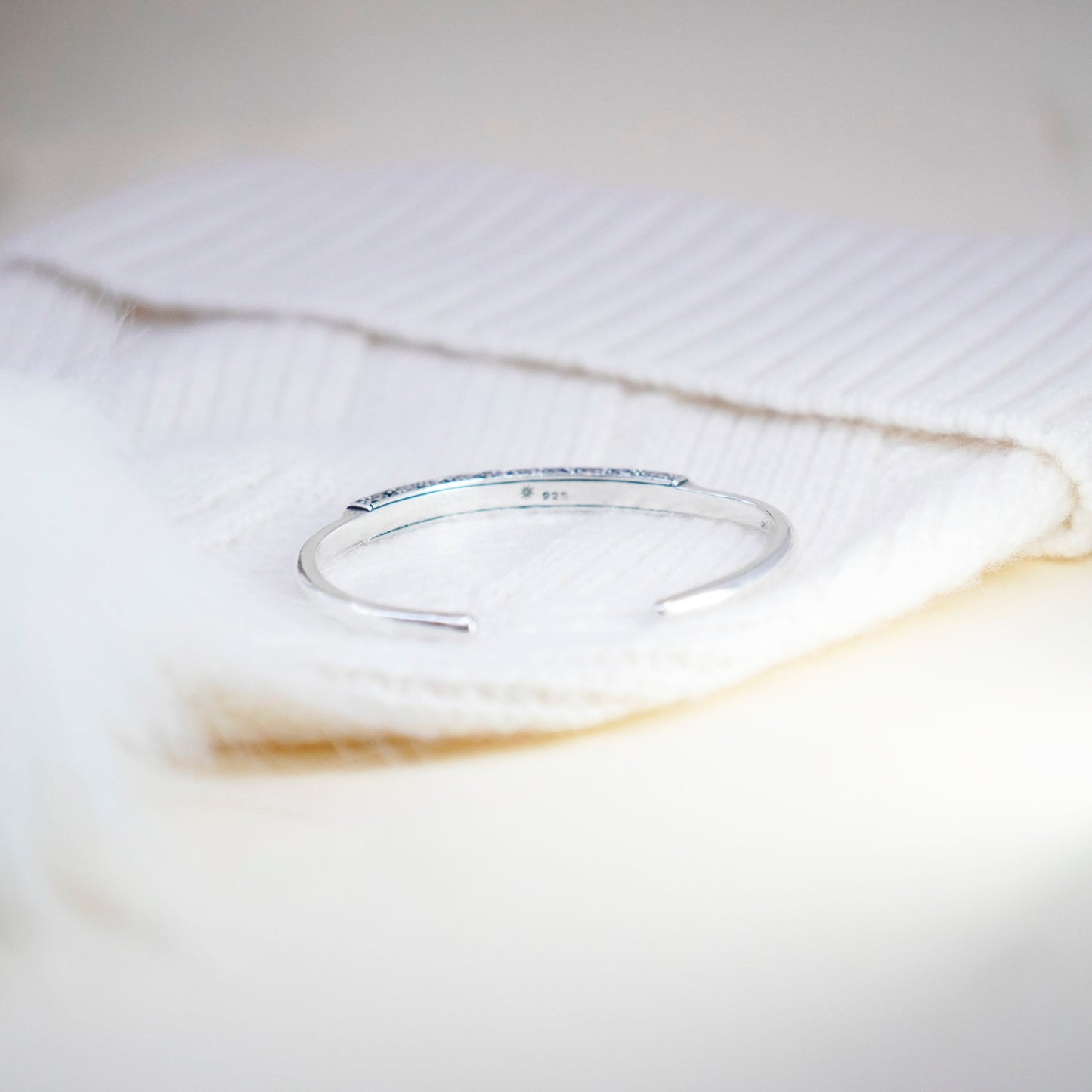 7”, Vintage designer Sterling silver handmade bracelet beaded textured 925 cuff