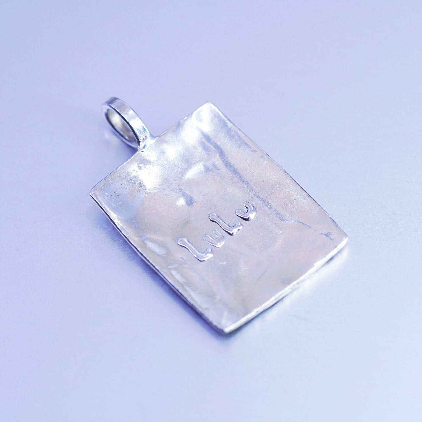 antique sterling 925 silver handmade relief tree pendant