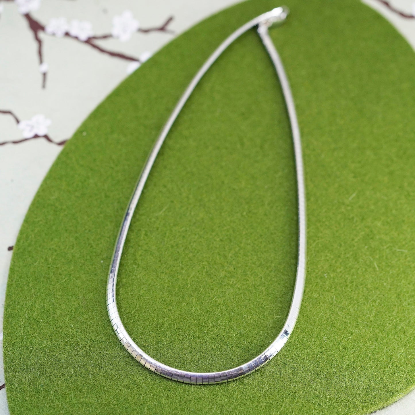 16”, 4mm, Vintage Italian sterling silver omega chain, bold 925 necklace