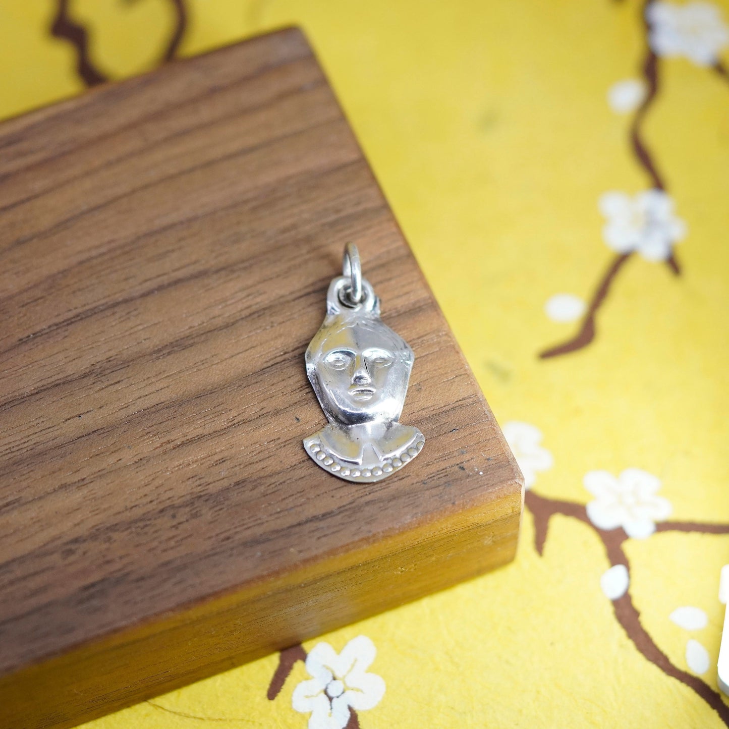 Vintage Sterling silver 925 handmade Portrait face pendant