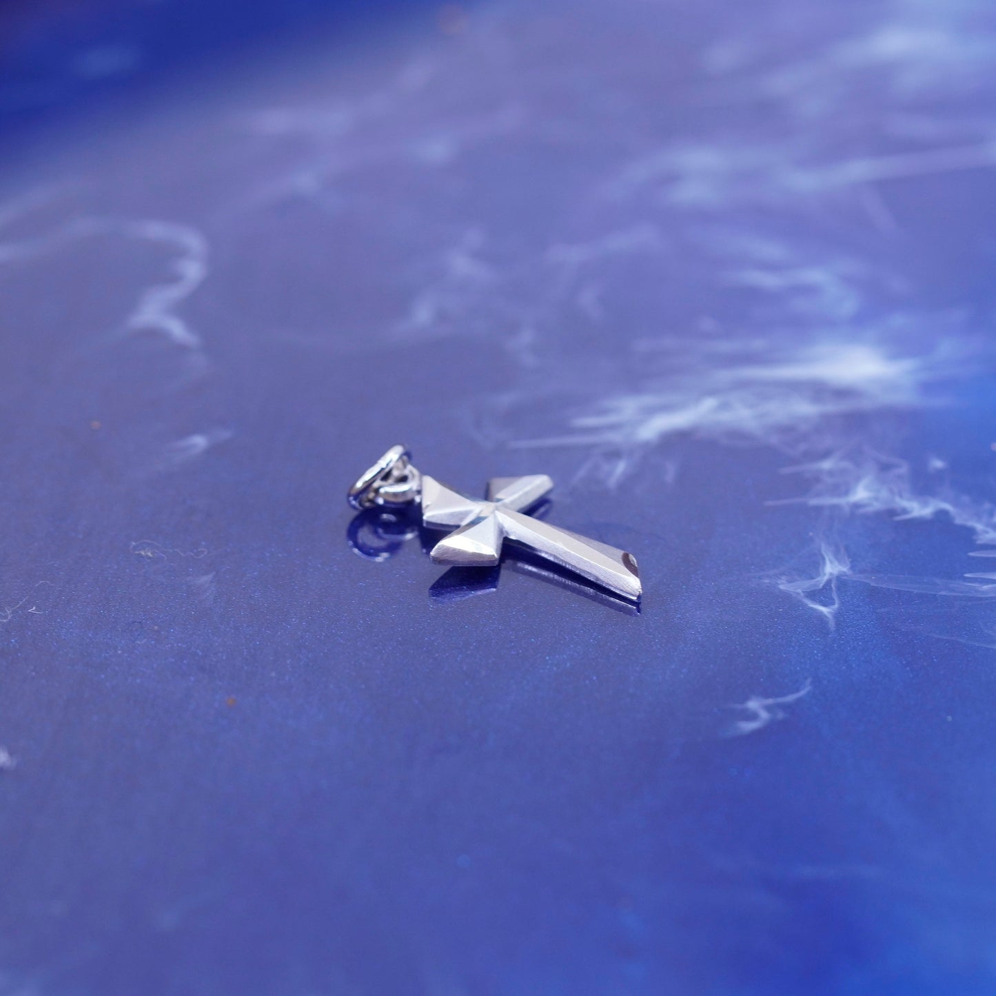 Vintage Sterling silver Handmade charm, 925 cross pendant