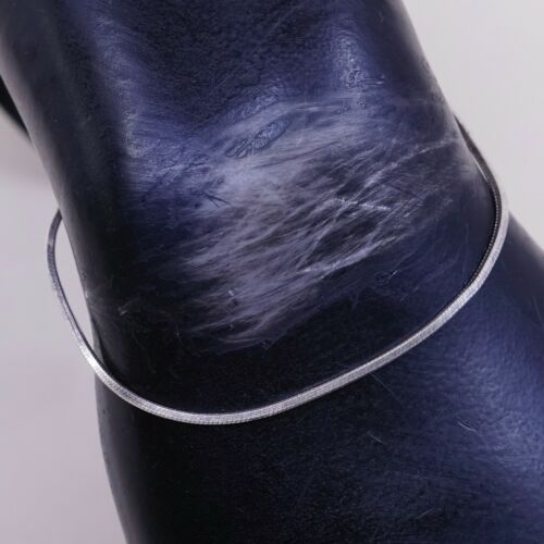 9”, Sterling Silver Handmade Bracelet, Snake Chain Anklet, Stamped 925 Italy