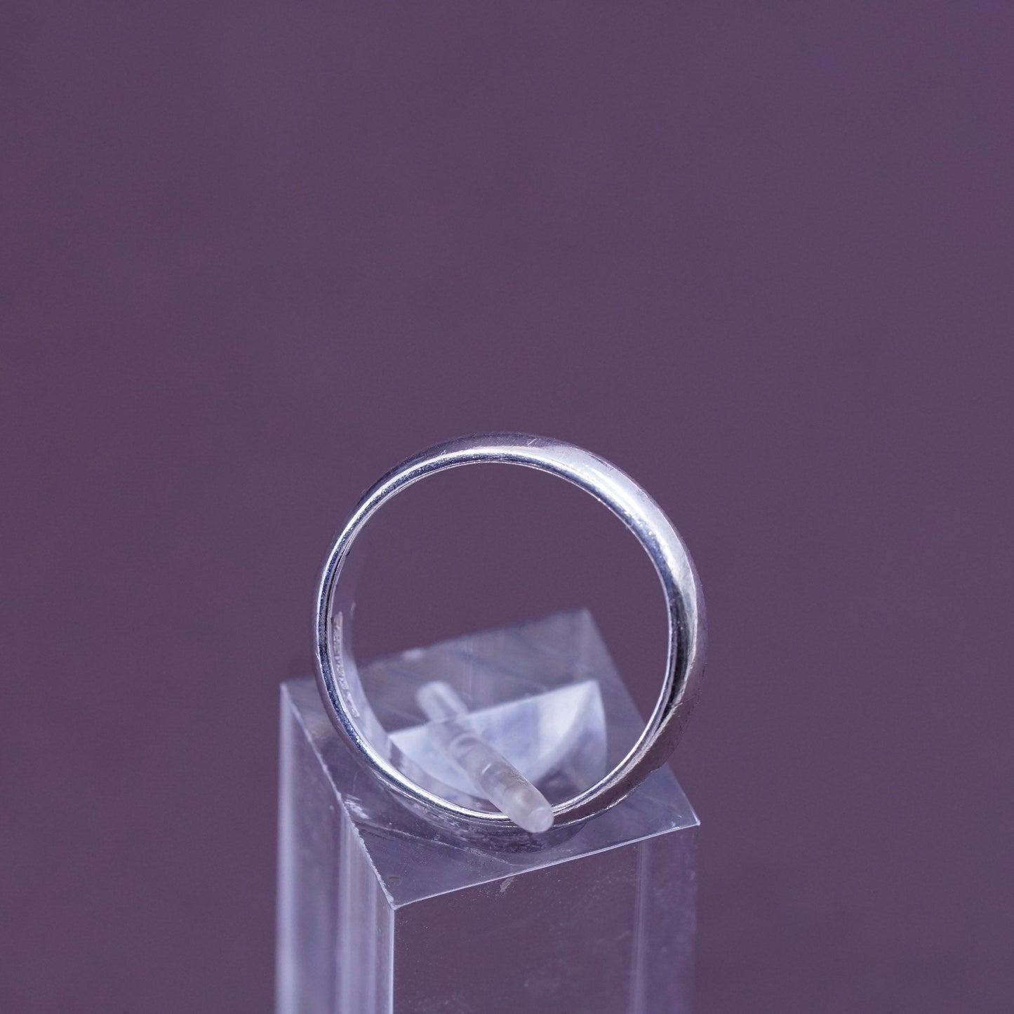 Size 9, vintage sterling silver handmade ring, 925 wedding band