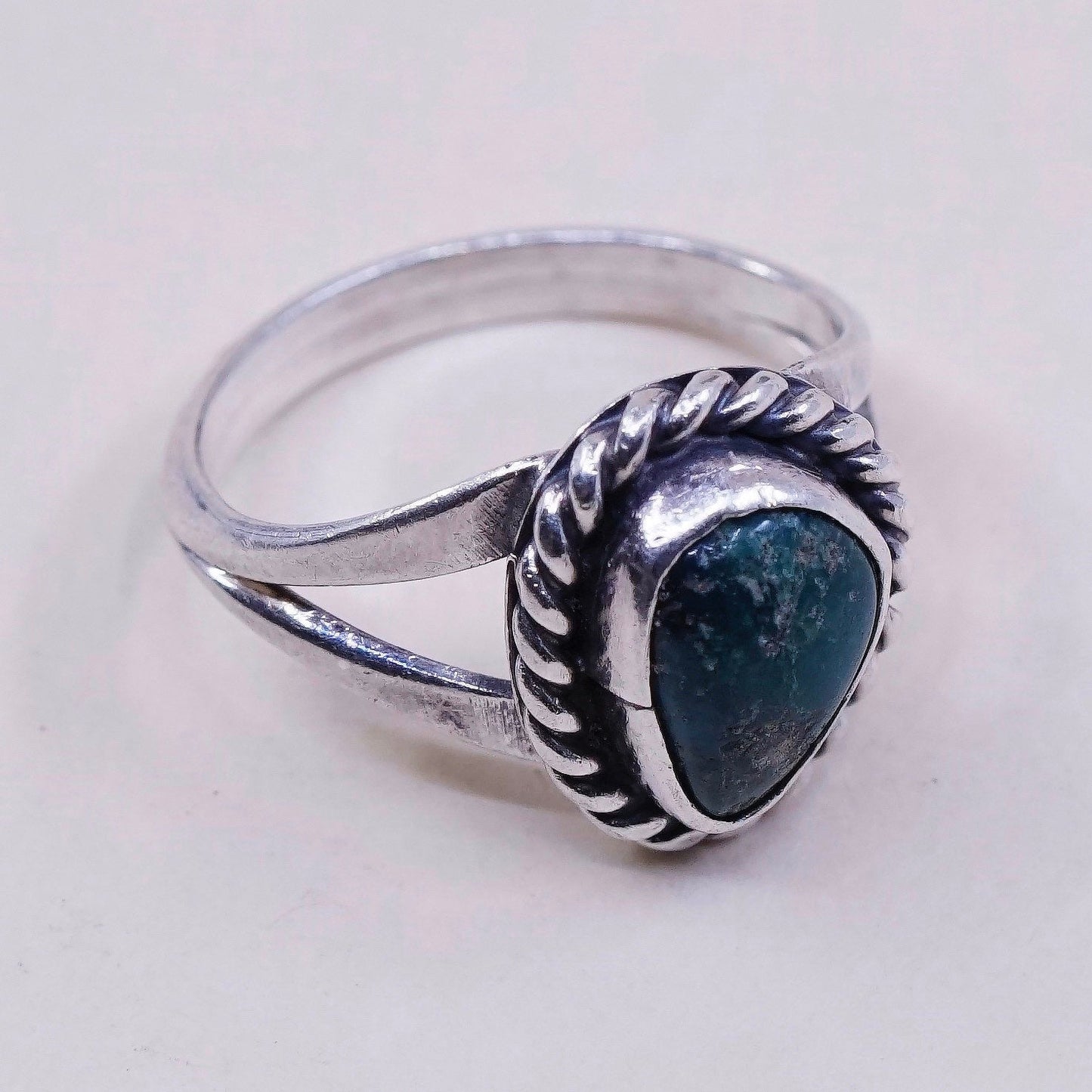 sz 4.5, Native American sterling silver ring, handmade 925 ring with turquoise
