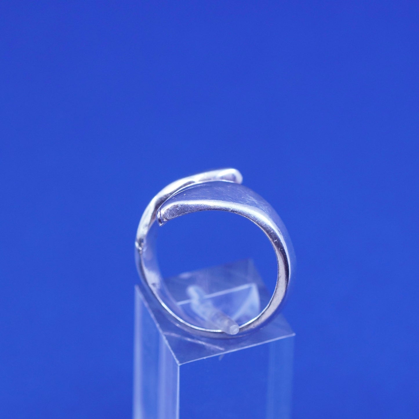Size 8.75, vintage Sterling silver handmade wrapped ring, 925 statement band