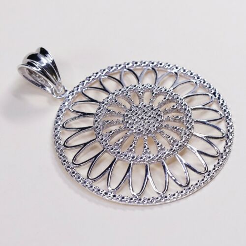 Vintage Italy Milor Sterling Silver Handmade Pendant, 925 Bali Circle