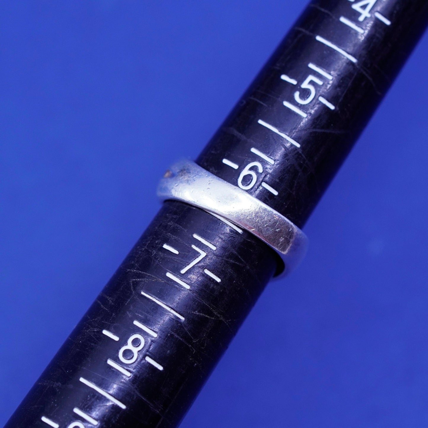 sz 6.25, Sterling 925 silver engagement ring blue pink crystal “Johnny Kaitlin