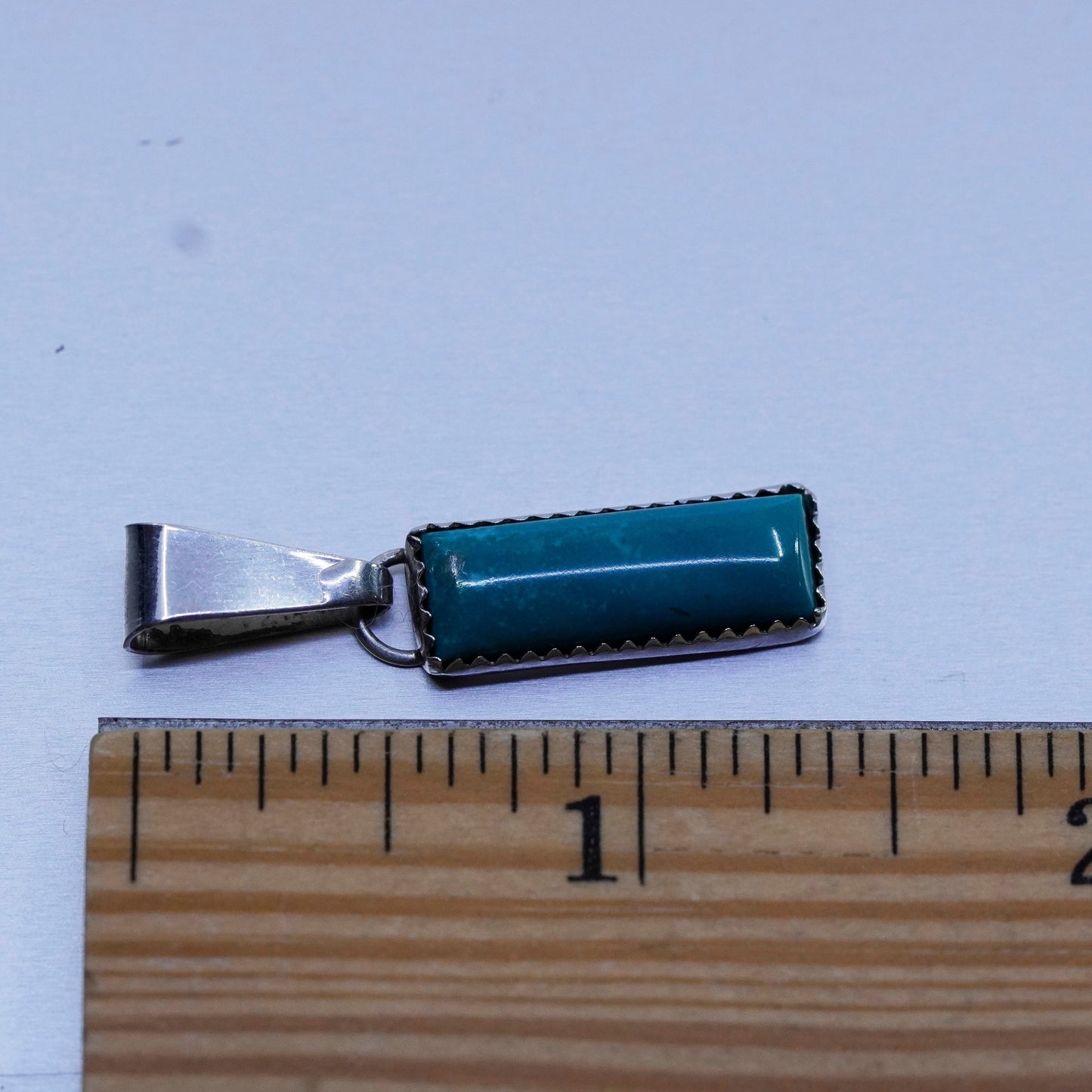 Native American LH Spencer sterling 925 silver pendant with turquoise