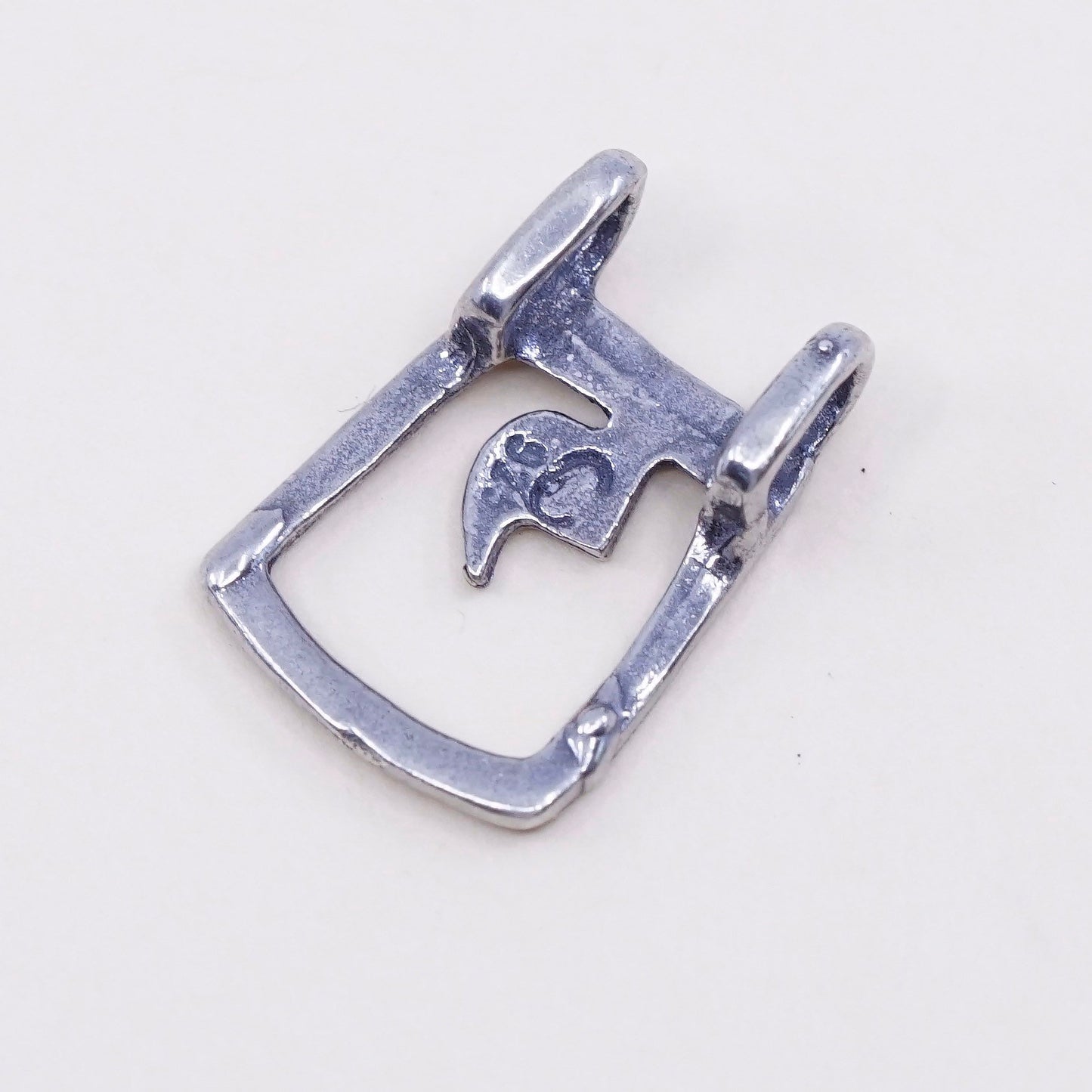 Vintage sterling silver handmade pendant, 925 apostrophe symbol, stamped 925