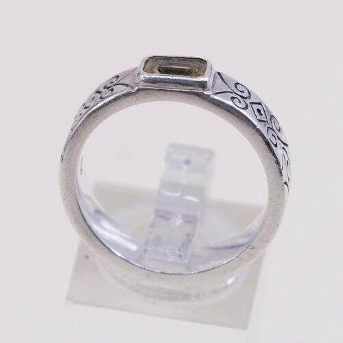 Sz 9.25, Vtg Brighton Sayan Handmade Sterling 925 Silver Ring W/ Citrine