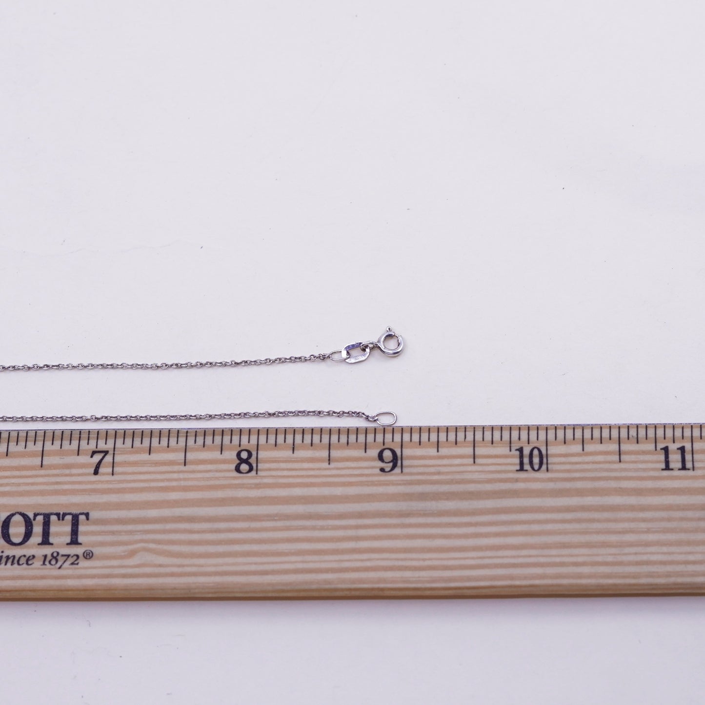 18”, 1mm, Vintage sterling silver flatten circle chain, Italy 925 necklace