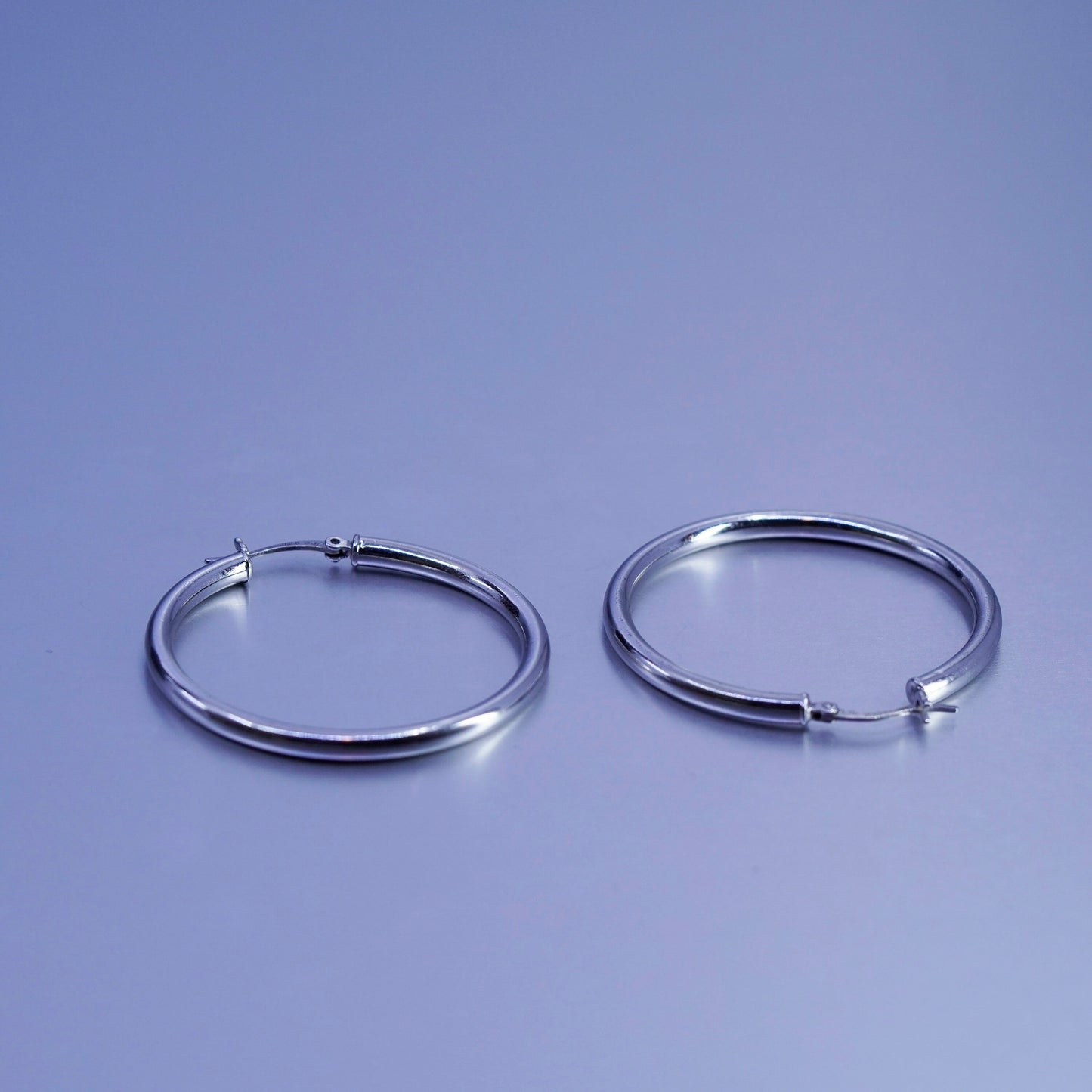 1.5”, vintage Sterling silver handmade earrings, 925 hoops