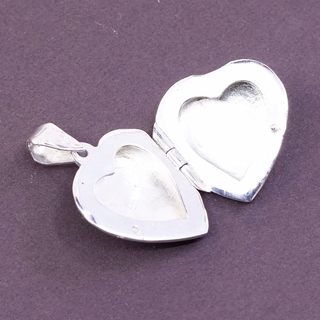 FAS Sterling silver handmade pendant, 925 heart shaped photo locket