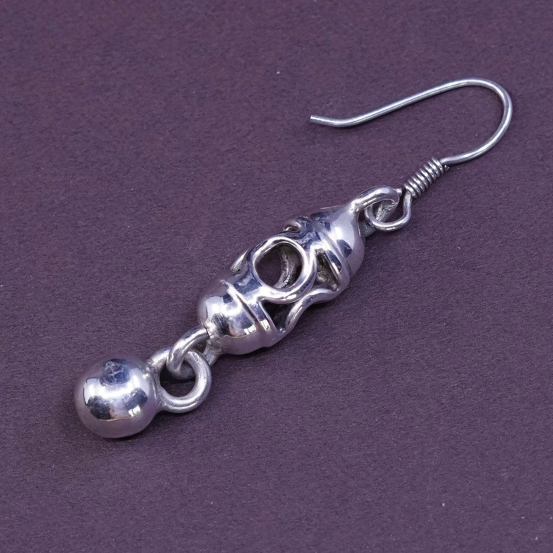 Vintage Sterling silver handmade earrings, 925 filigree and beads drops