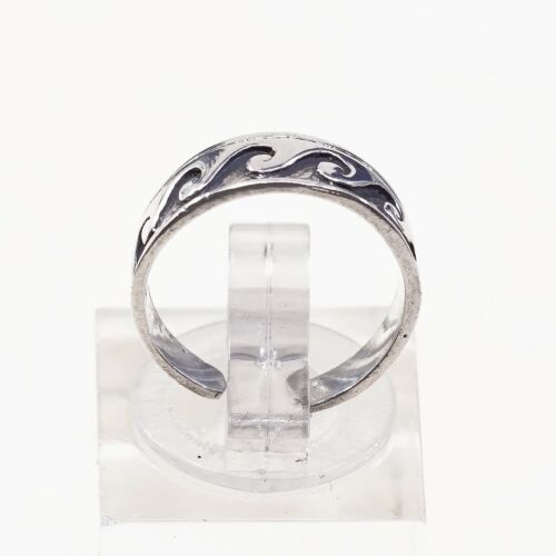 Sz 3.5, hopi Sterling Silver Handmade Ring 925 Band Embossed Wavy