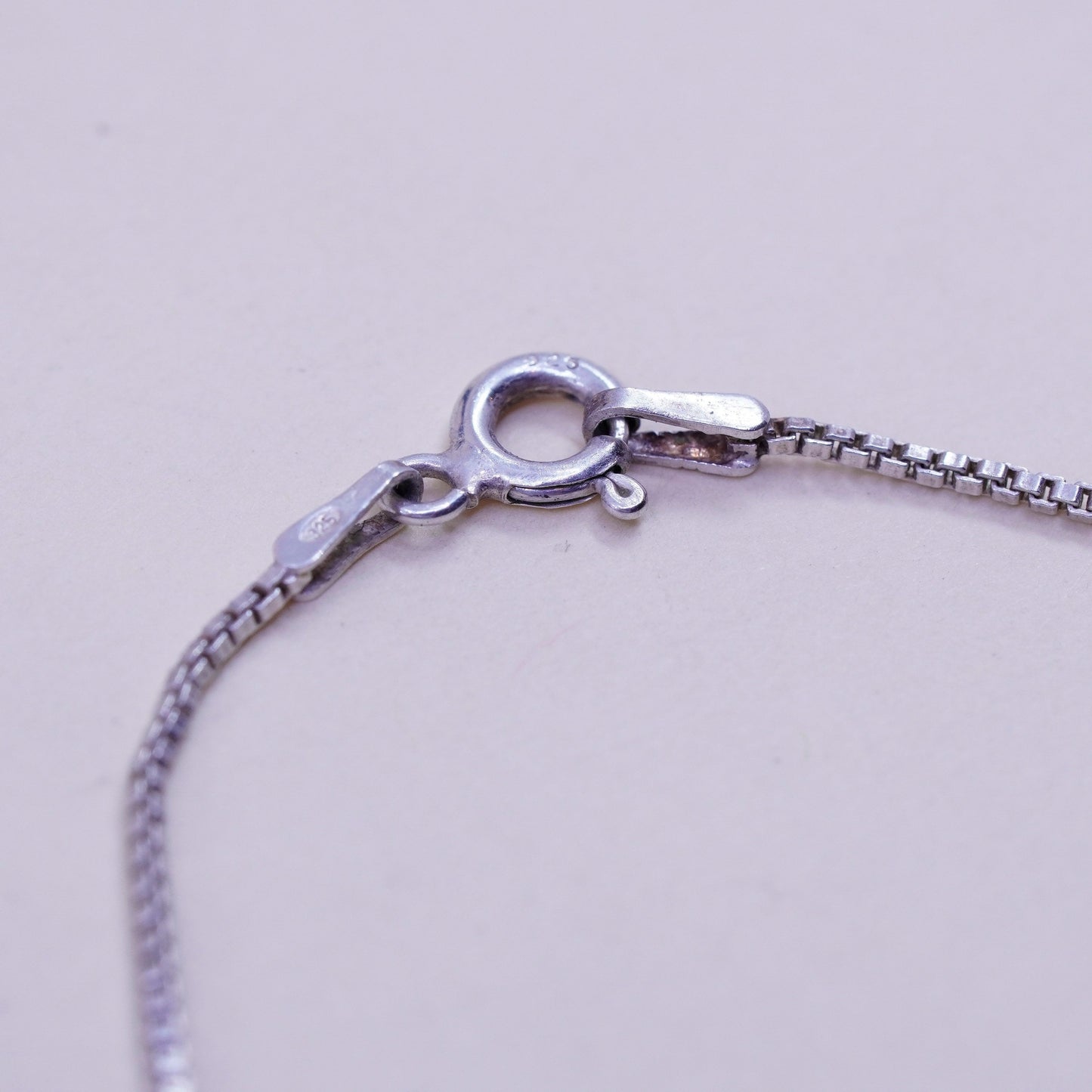 7.25”, 1mm, Vintage sterling silver bracelet, 925 snake chain with beads