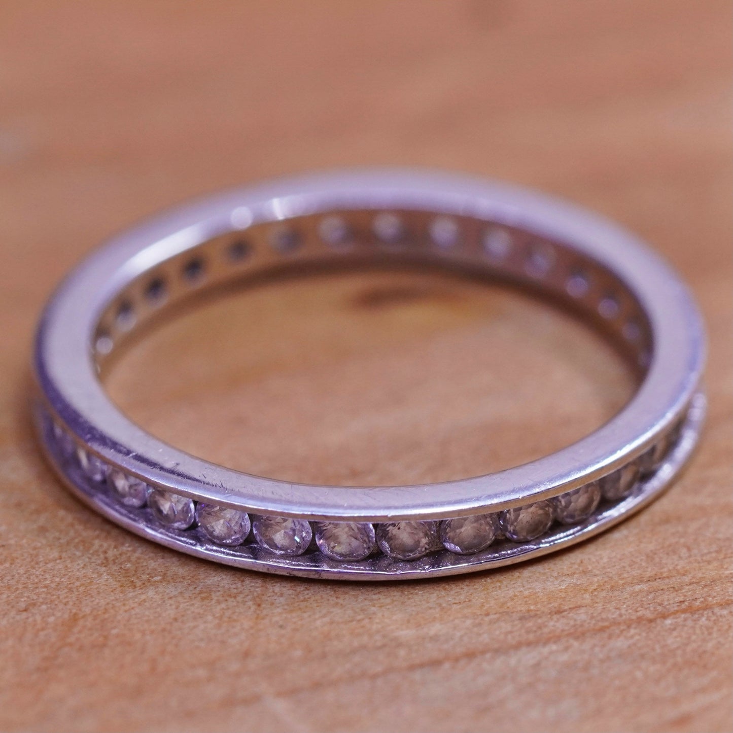 Size 9, vintage Sterling silver ring, 925 band with cz