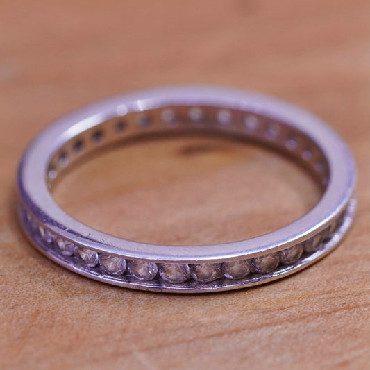 Size 9, vintage Sterling silver ring, 925 band with cz