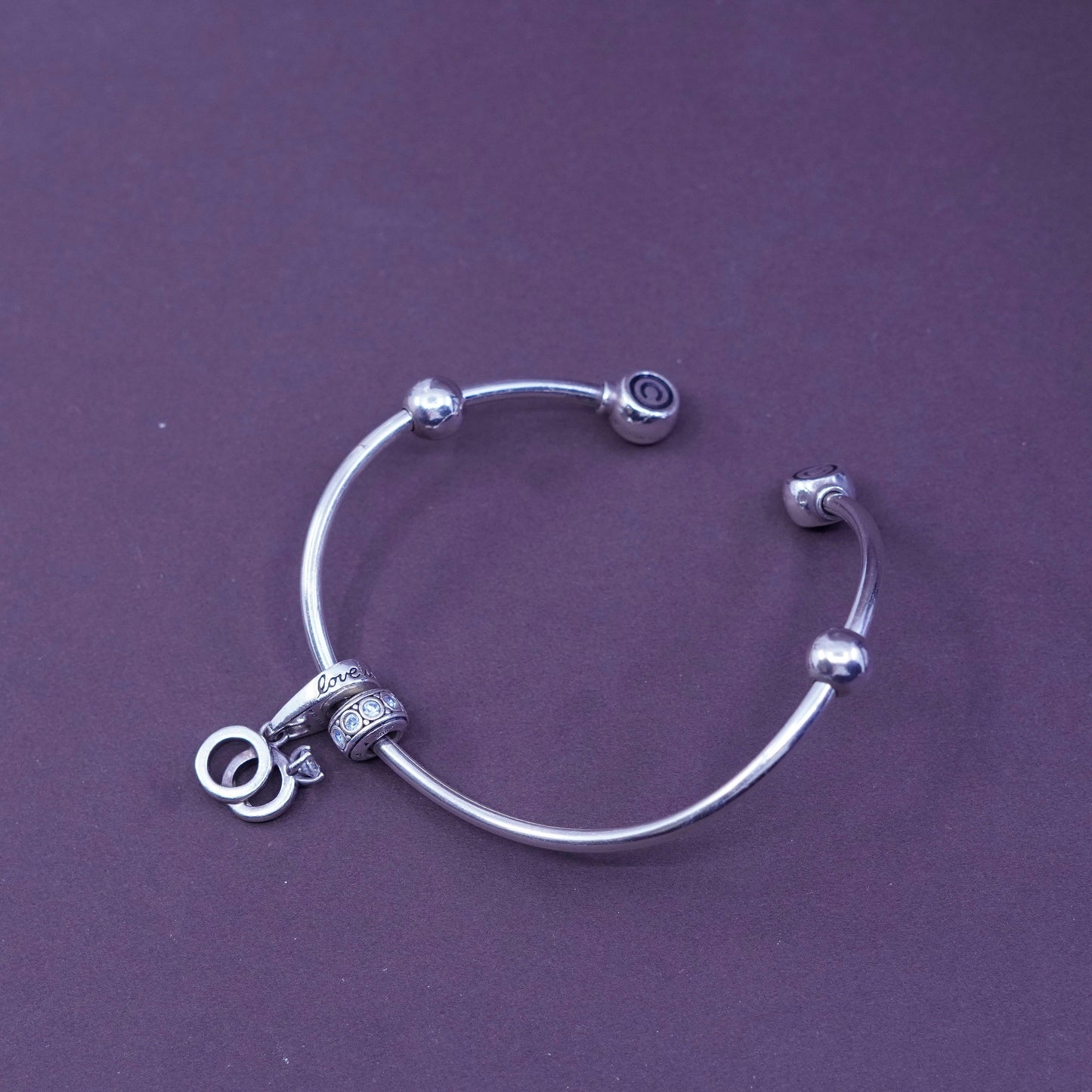 7.5”, vintage CHAMILIA CHAM sterling silver bracelet, 925 cuff, wrap bangle
